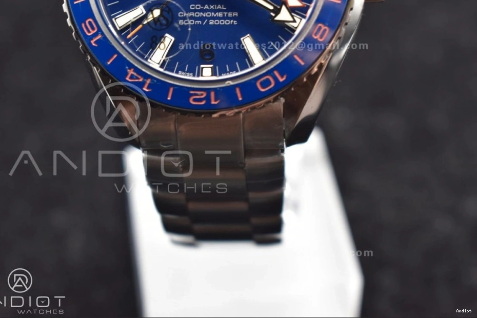 Clone Planet A8605 Super VSF GMT Best Bracelet Edition 1:1 600M Blue SS 43.5mm Blue Co-Axial Dial Bezel Ocean Ceramic on 1227